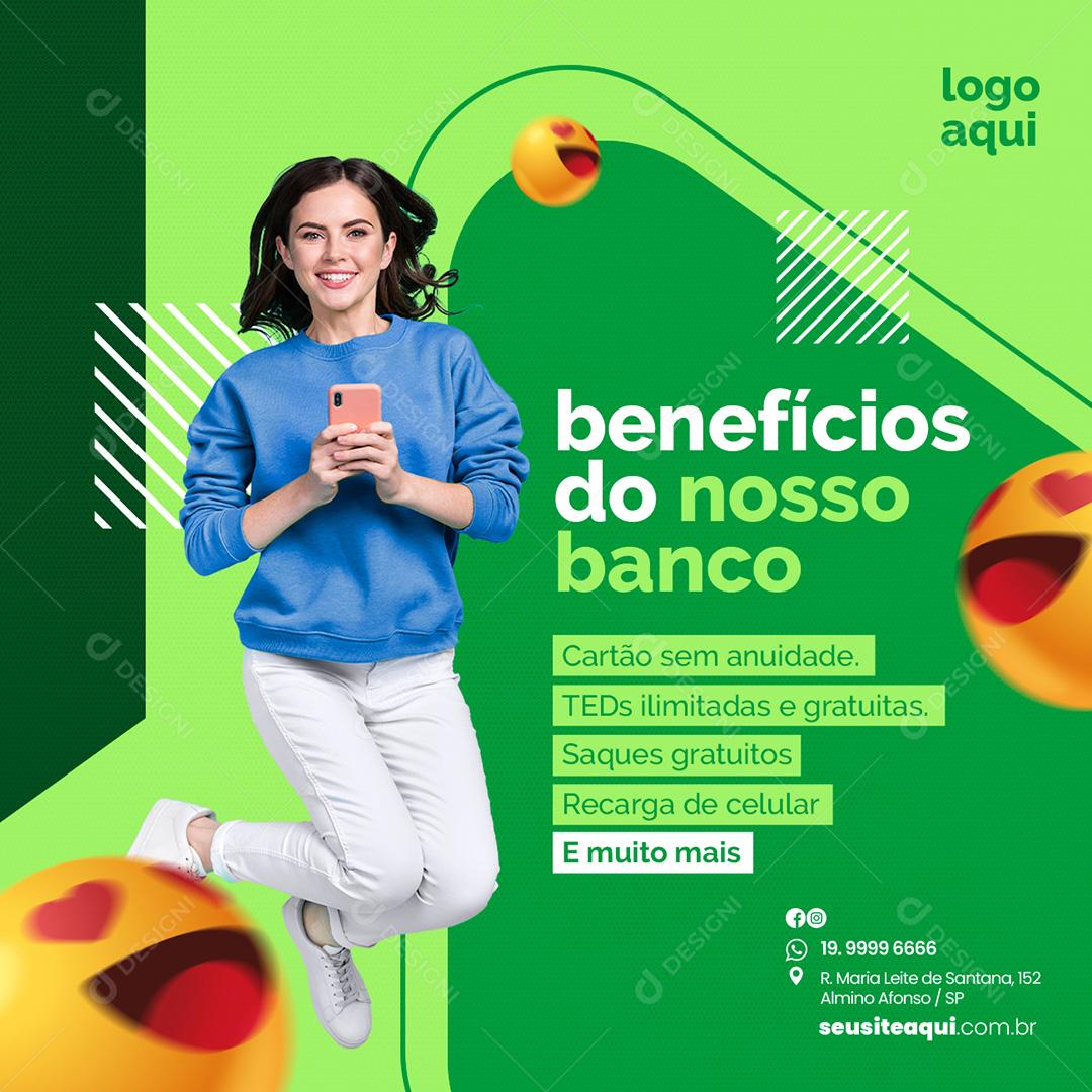 Social Media Benefícios do Nosso Banco PSD Editável