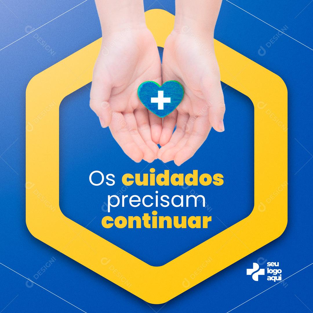 Farmácia Drogaria Os Cuidados Precisam Continuar Social Media PSD Editável