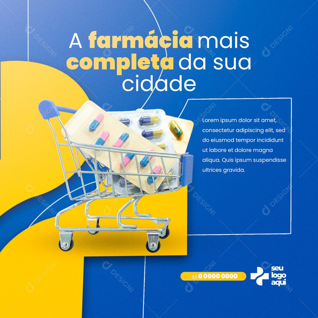 Farmácia Drogaria Mais Completa da sua Cidade Social Media PSD Editável