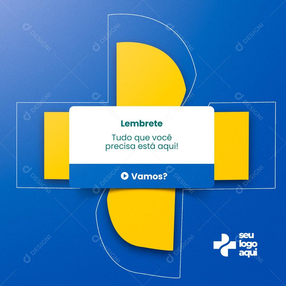 Lembrete Farmácia Tudo Que Você Precisa Está Aqui! Social Media PSD Editável