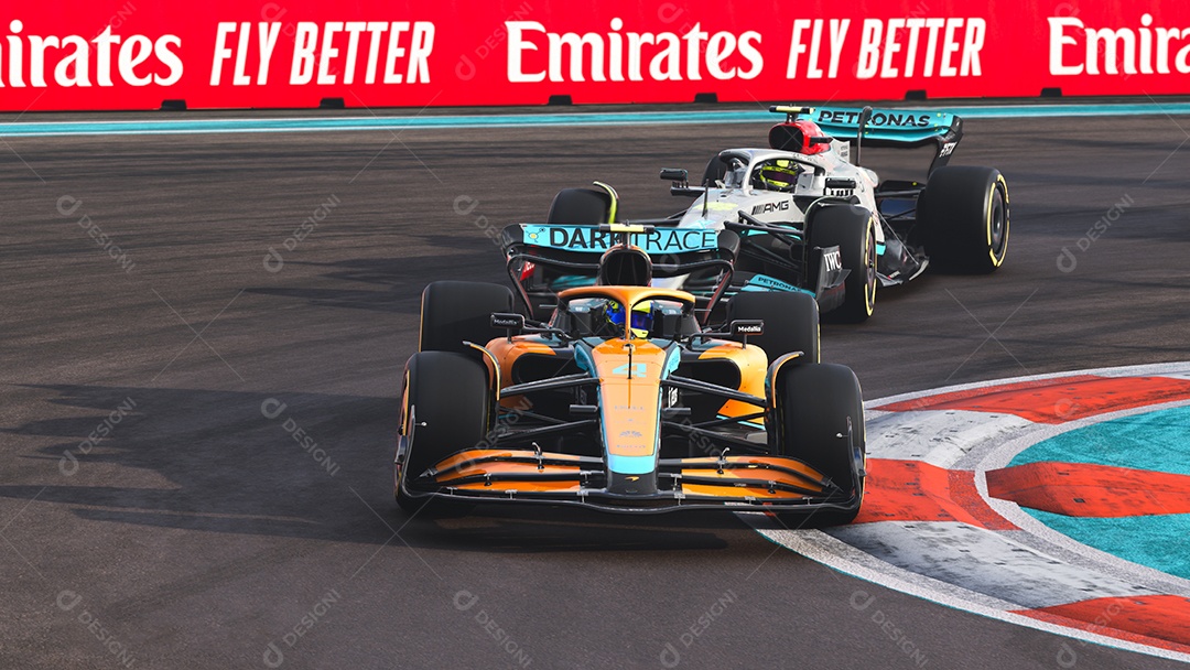 Ilustração 3D do carro McLaren F1 São Paulo, Brasil.