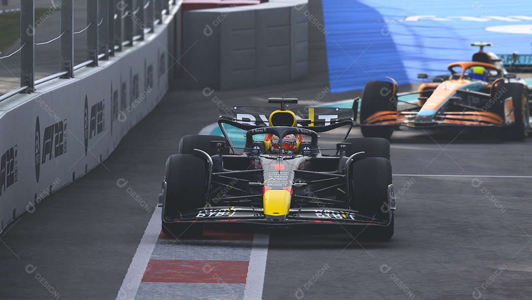 Ilustração 3D do Red Bull F1 Car, São Paulo, Brasil.