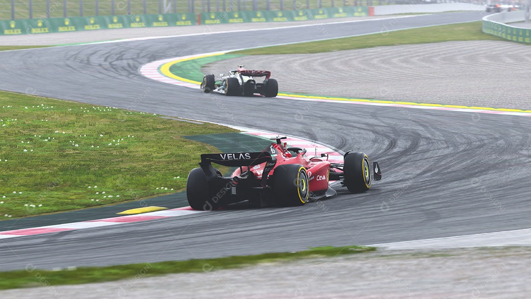 Ilustração 3D do carro Ferrari F1  São Paulo, Brasil.