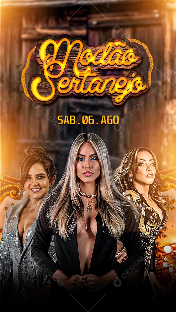 Flyer Story Modão Sertanejo Social Media PSD Editável