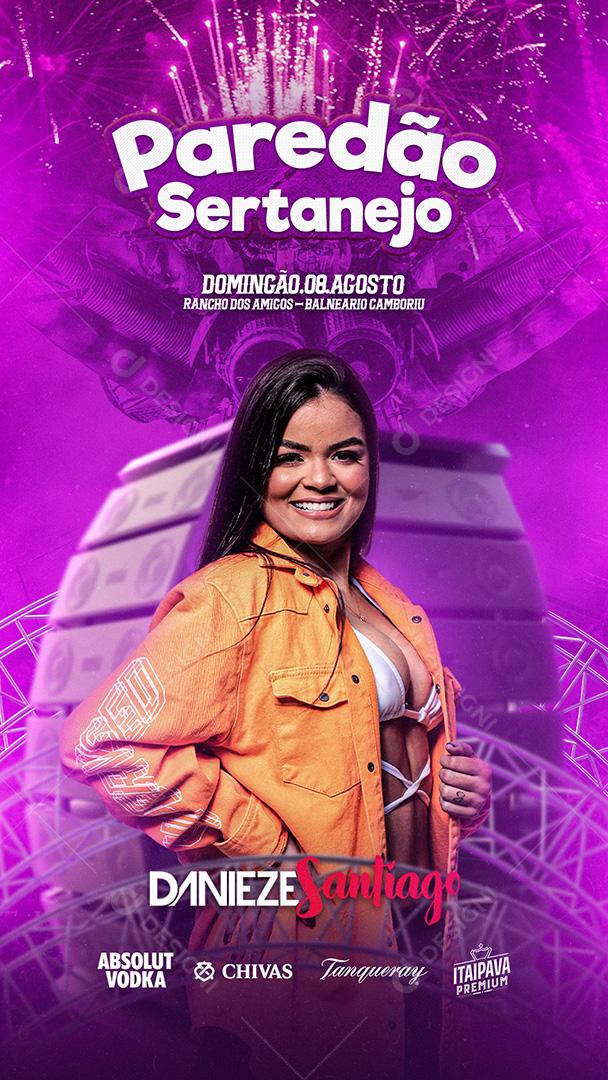 Flyer Story Paredão Sertanejo Denieze Santiago Social Media PSD Editável
