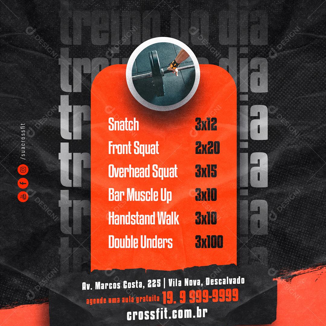Social Media Treino do Dia Academia Crossfit PSD Editável