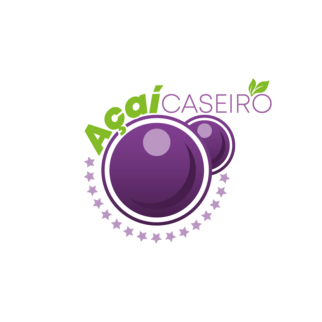 Logo Açaí Caseiro AI Editável