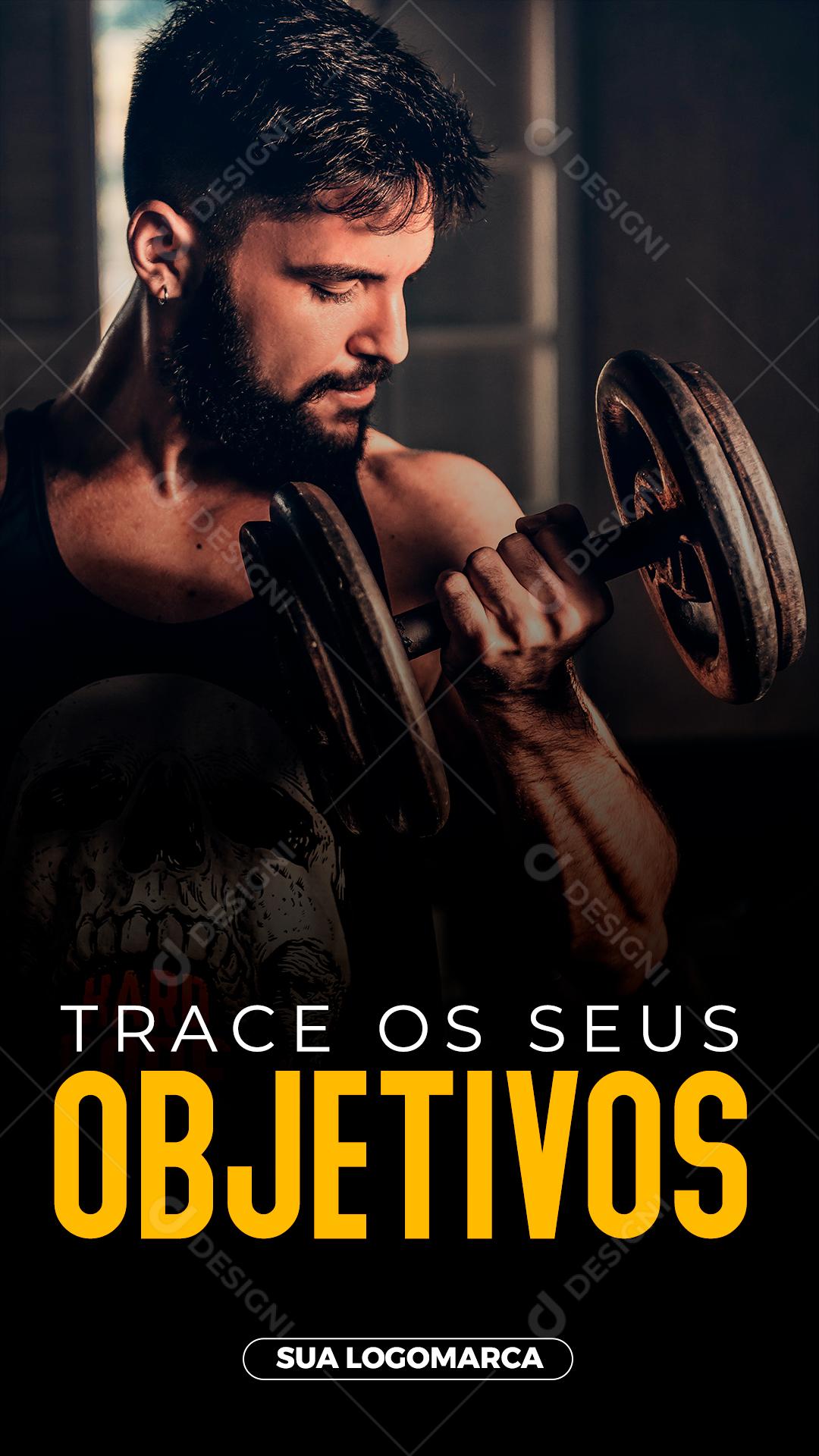 Story Trace os seus Objetivos Academia Social Media PSD Editável