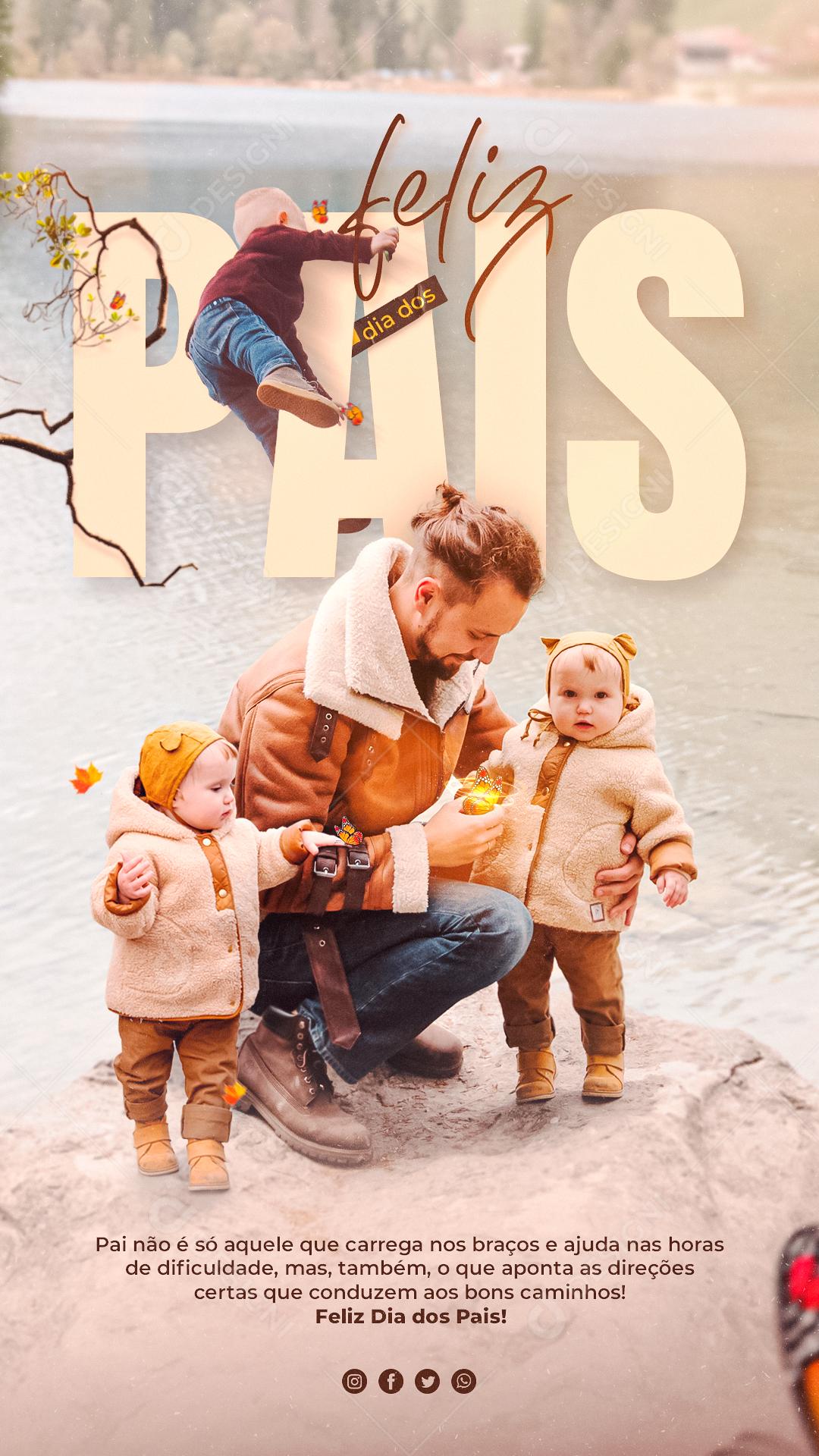 Story Feliz Dia dos Pais 14 de Agosto Social Media PSD Editável