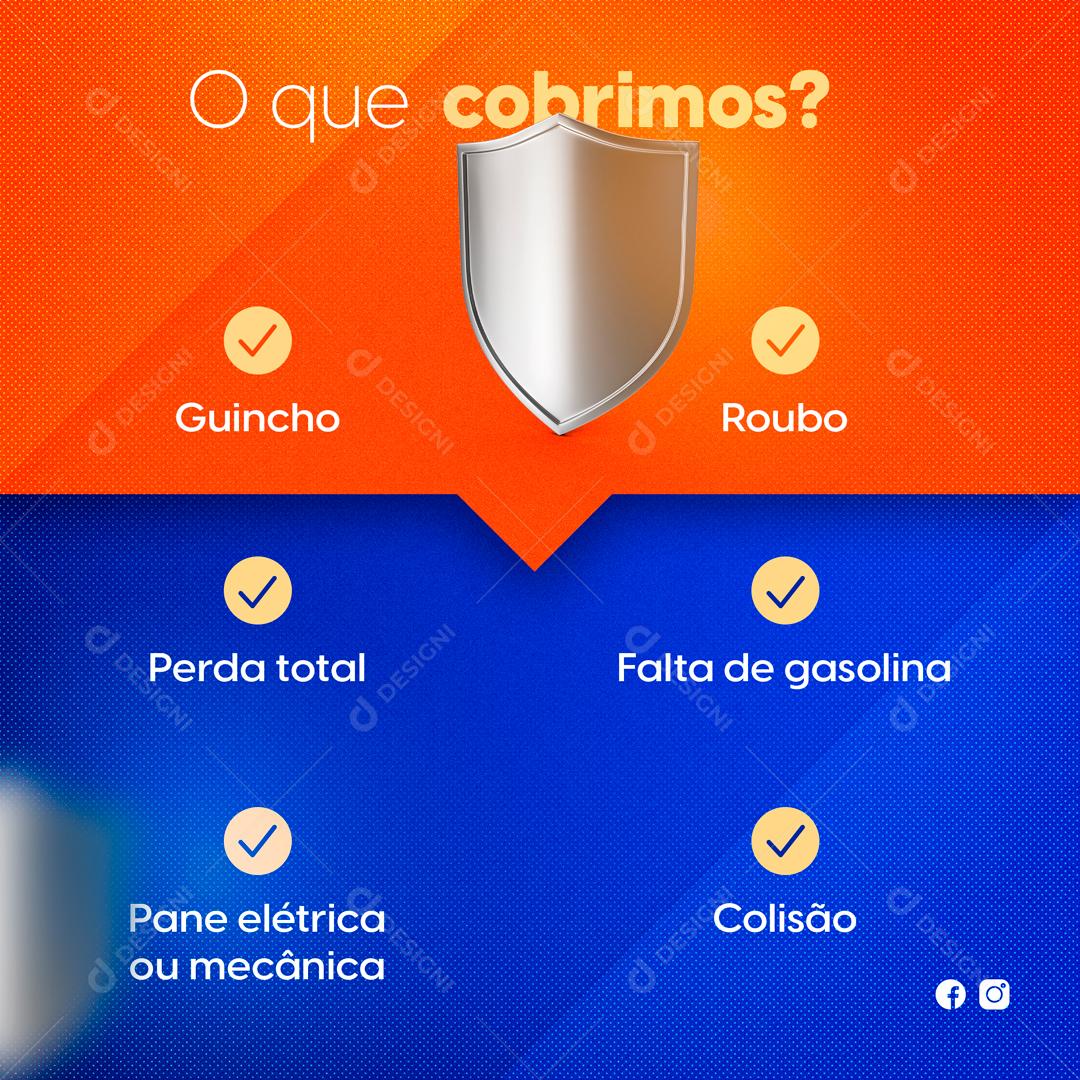 O que Nossa Seguradora Cobre Social Media PSD Editável