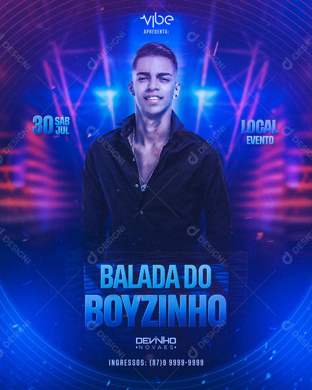Flyer Social Media Evento Shows Balada do Boyzinho PSD Editável