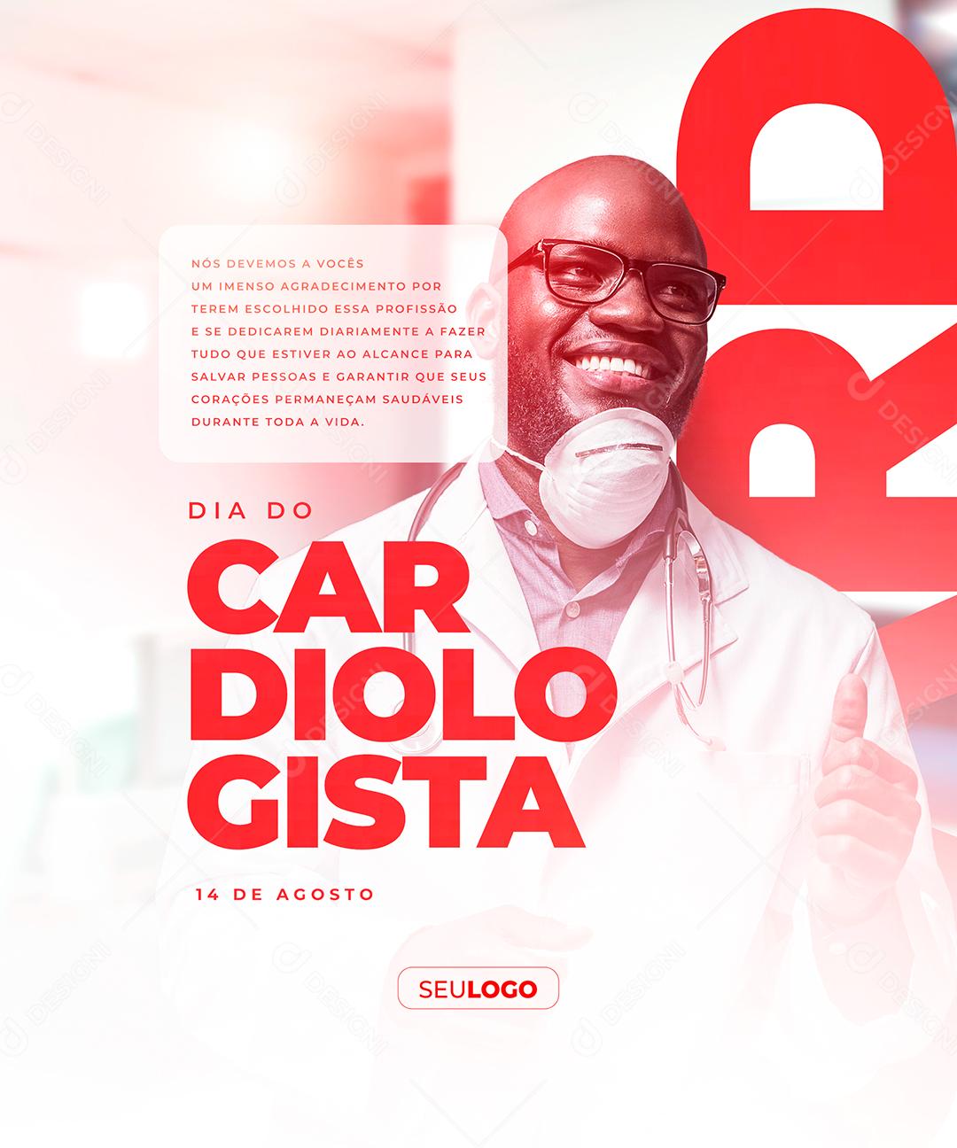 Dia Do Cardiologista 14 De Agosto Social Media PSD Editável