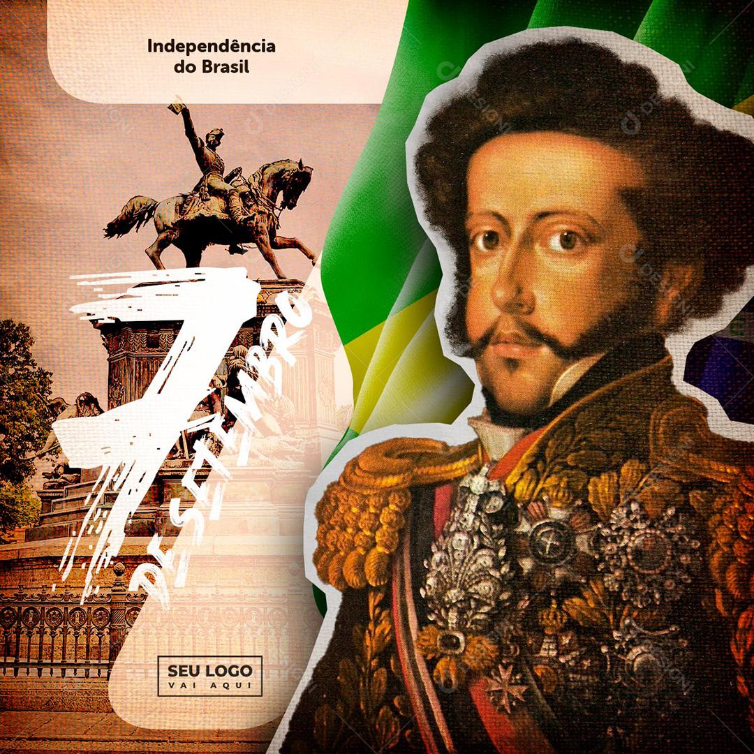 Dia 7 De Setembro Independência Do Brasil Social Media PSD Editável
