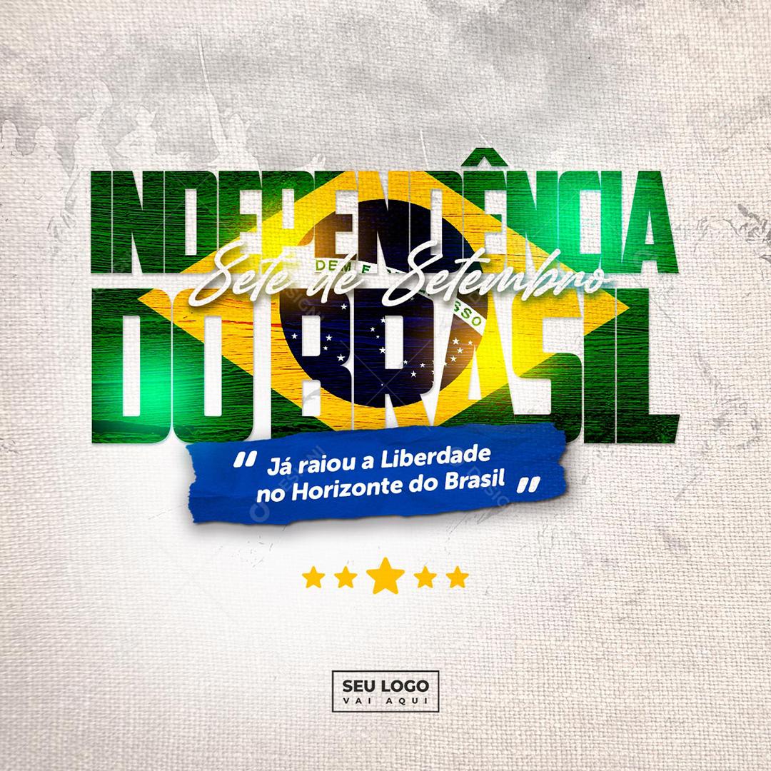 Dia 7 De Setembro Independência Do Brasil Social Media PSD Editável