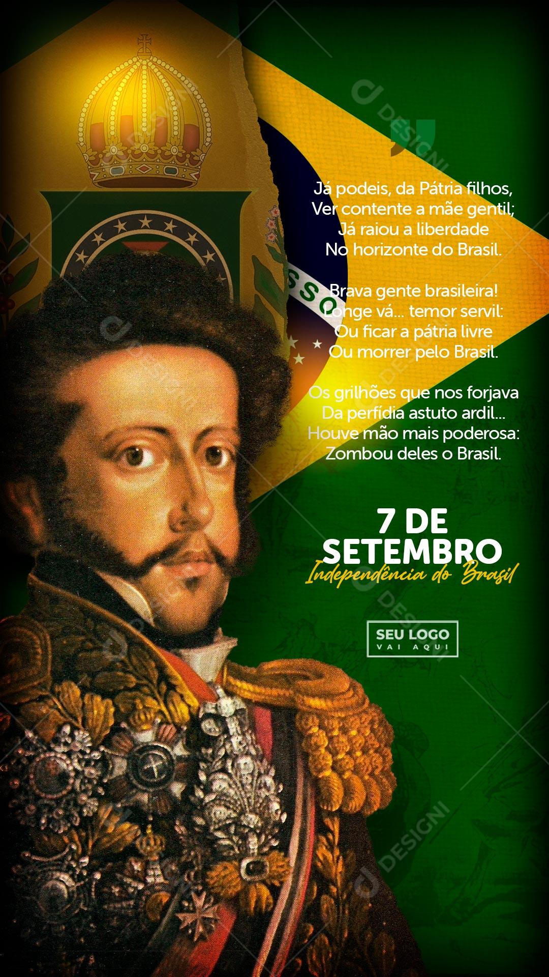 Dia 7 De Setembro Independência Do Brasil Social Media PSD Editável