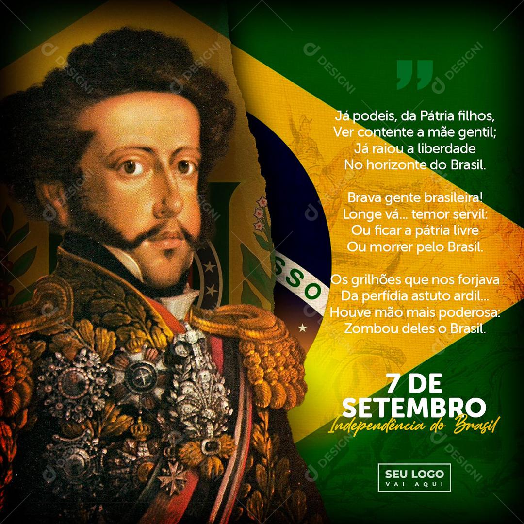 Dia 7 De Setembro Independência Do Brasil Social Media PSD Editável