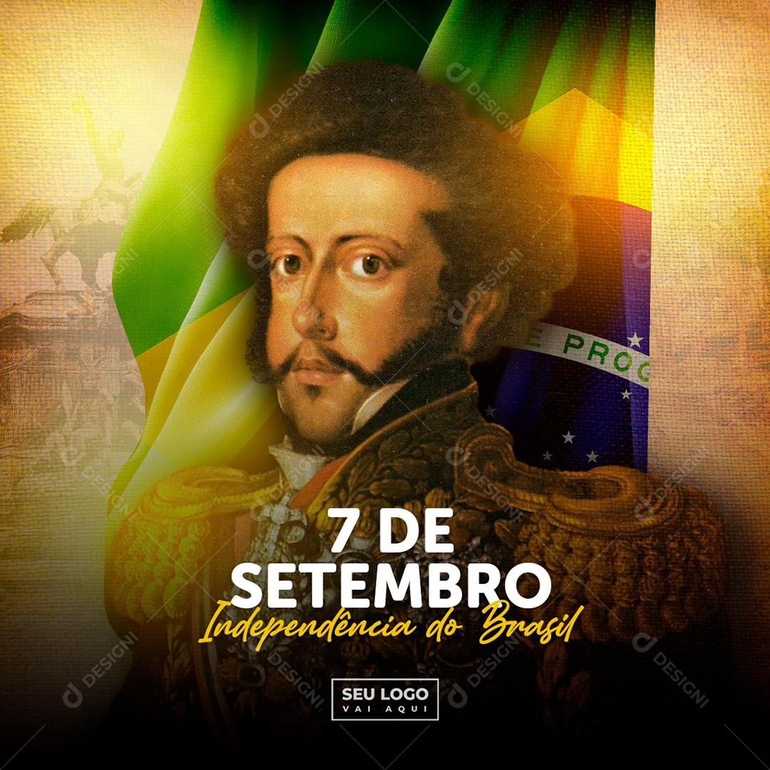 Dia 7 De Setembro Independência Do Brasil Social Media PSD Editável