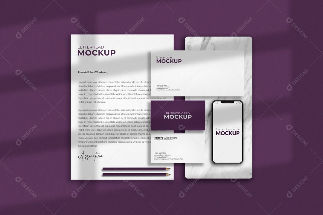 Modelo de Maquete Visual Corporativa PSD Editável