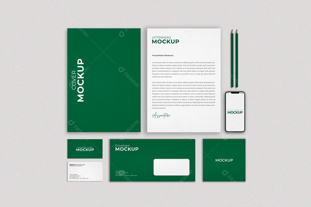 Modelo de Maquete Visual Corporativa PSD Editável