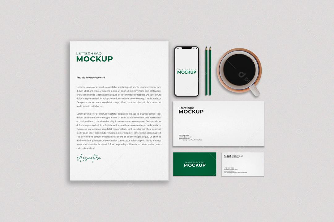 Modelo de Maquete Visual Corporativa PSD Editável