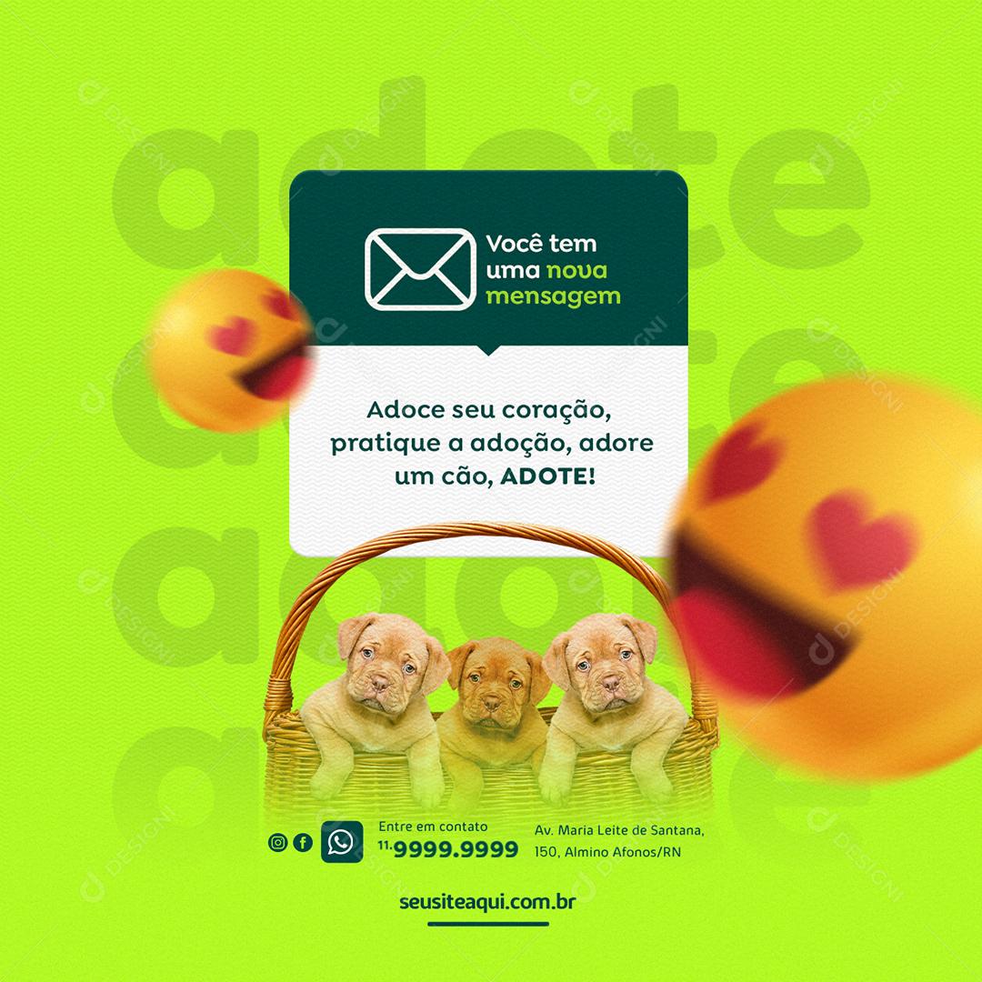 Você tem uma nova mensagem Clínica Veterinária Social Media PSD Editável