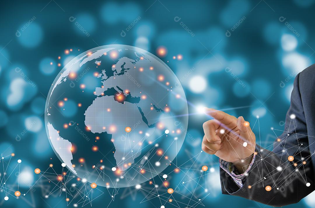 Comunicação digital e conceito de tecnologia virtual WEB 3.0.han