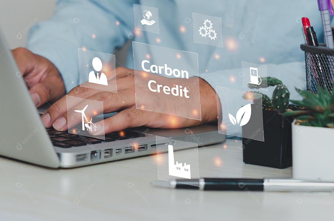 Organizações ou empresas desenvolvem negócios de crédito de carbono para reduzir o aquecimento global para um crescimento de qualidade
