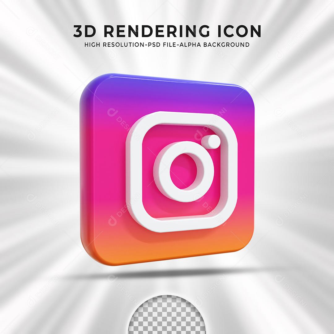 3D Instagram Element For Composition PSD