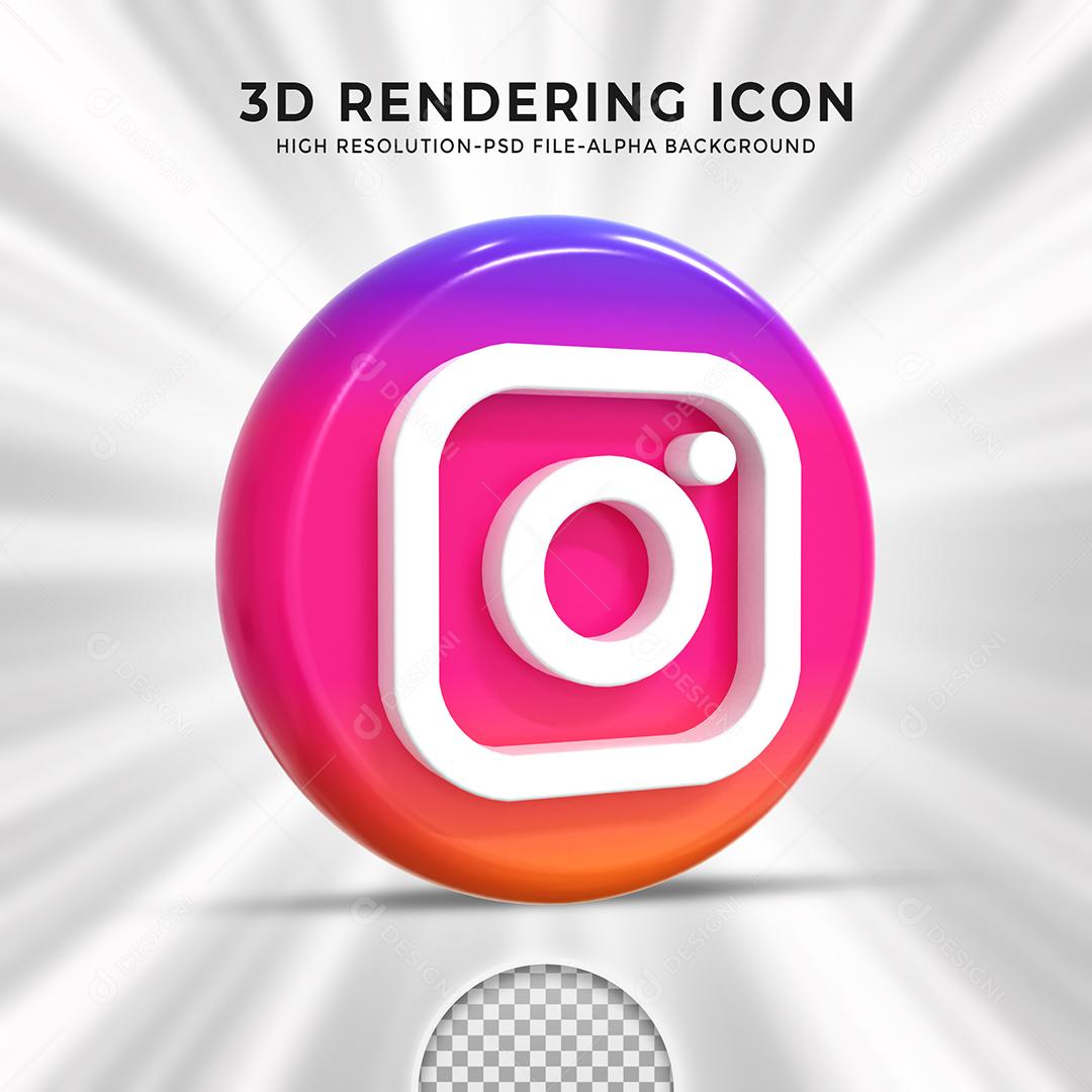 Ícone 3D Instagram Para Composição PSD