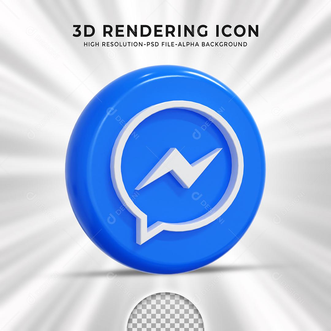 Ícone 3D Messenger Para Composição PSD