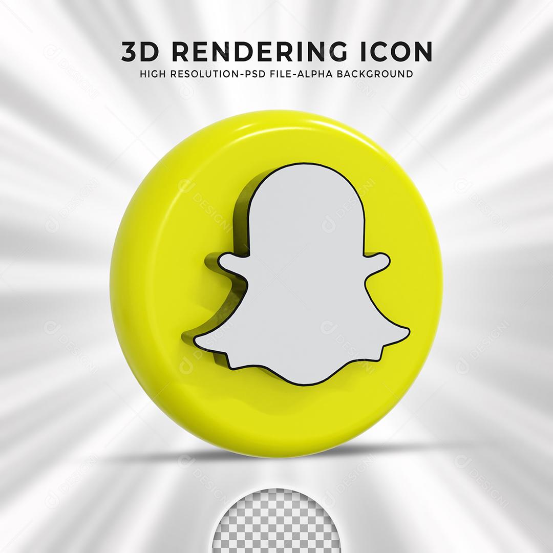 Ícone 3D Snapchat Para Composição PSD
