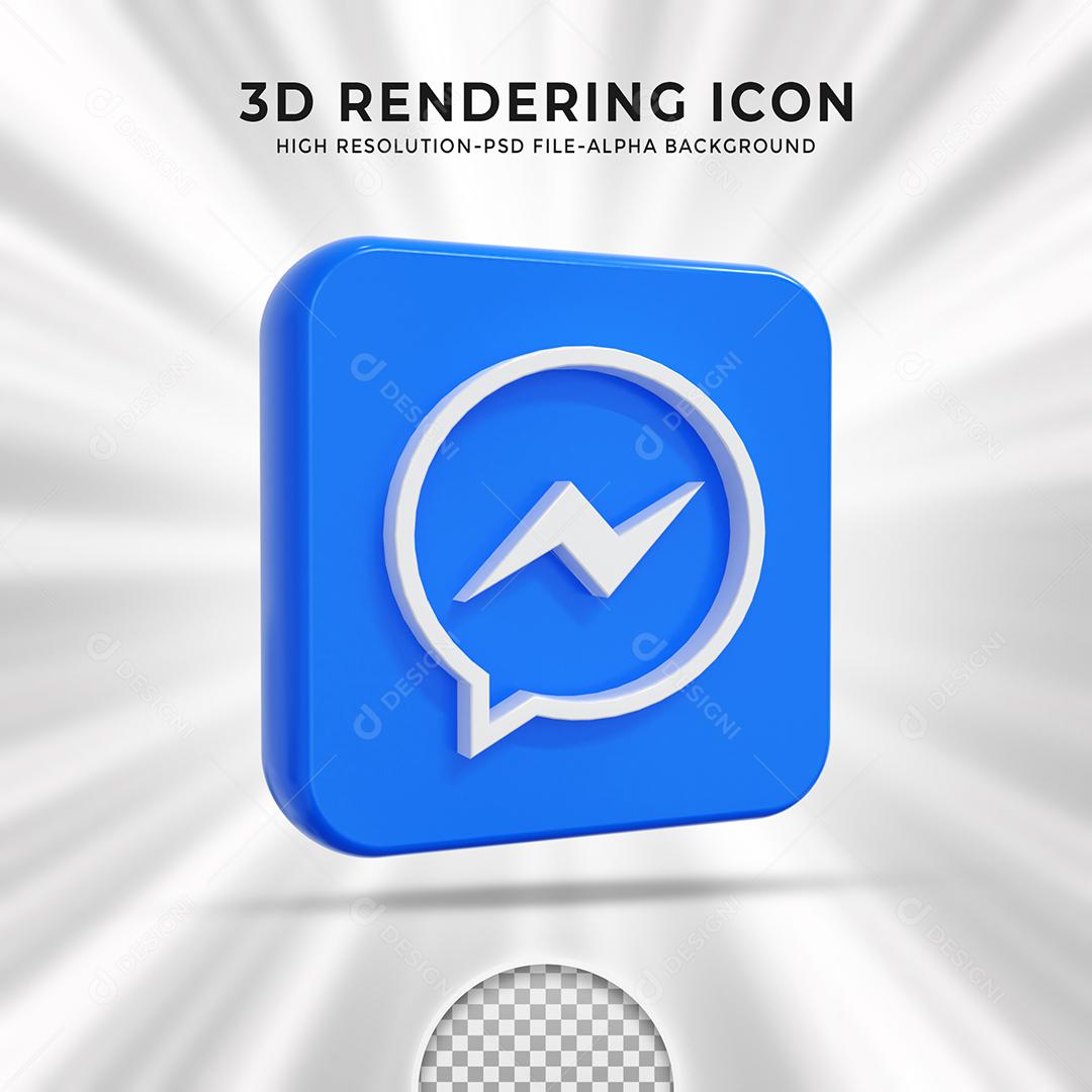 Elemento 3D Messenger Para Composição PSD
