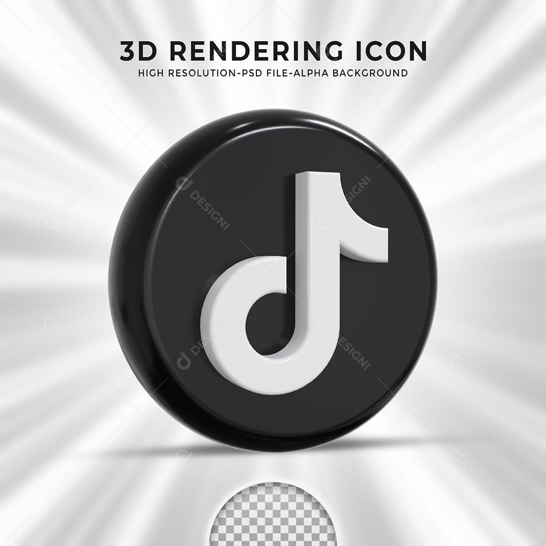 Ícone 3D Tiktok Para Composição PSD