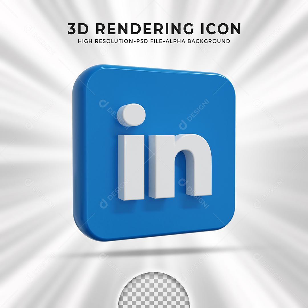 Elemento 3D Linkedin Para Composição PSD