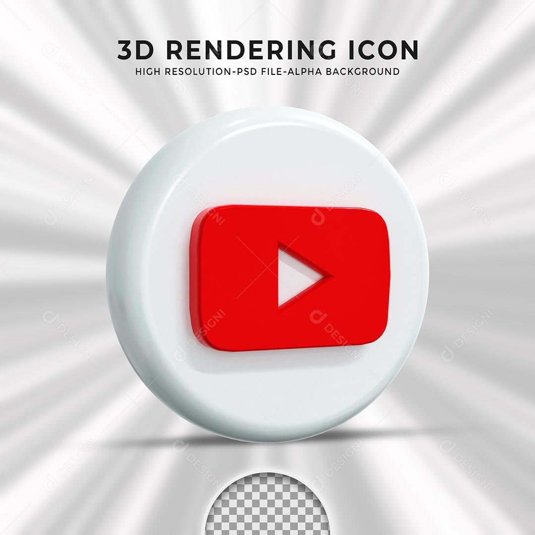 3D Youtube Icon For Composition PSD