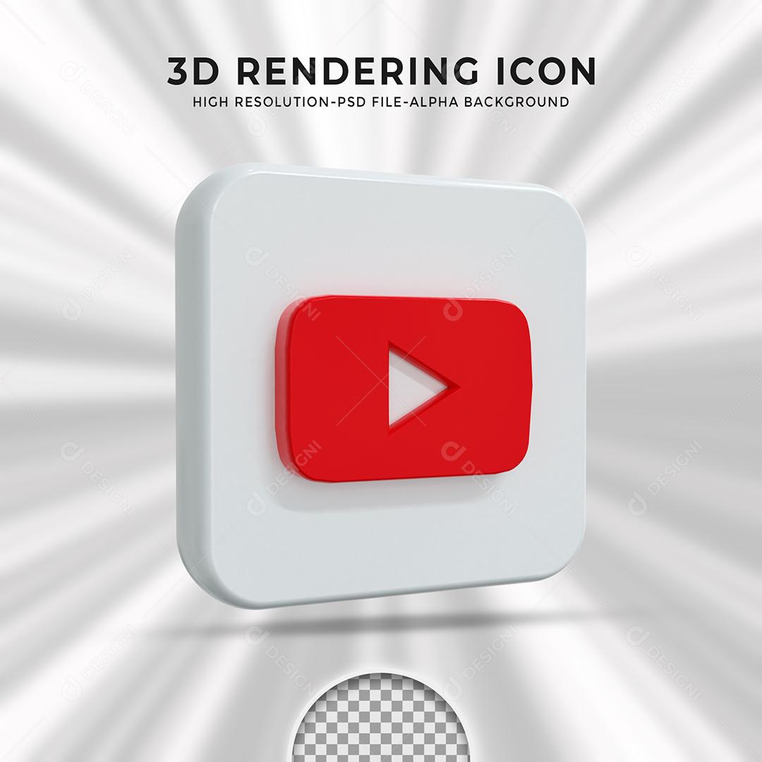 Elemento 3D Youtube Para Composição PSD