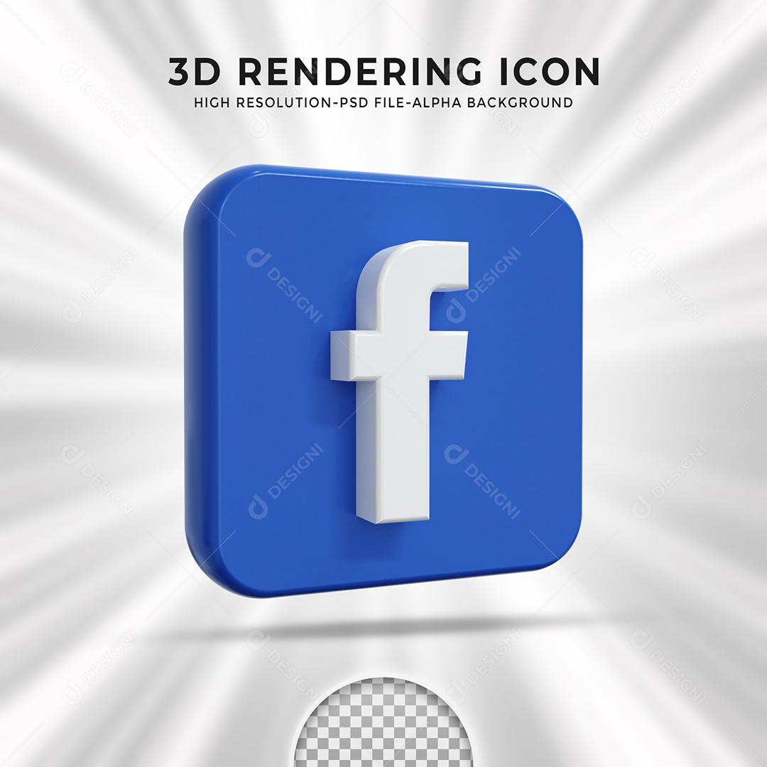 Elemento 3D Facebook Para Composição PSD