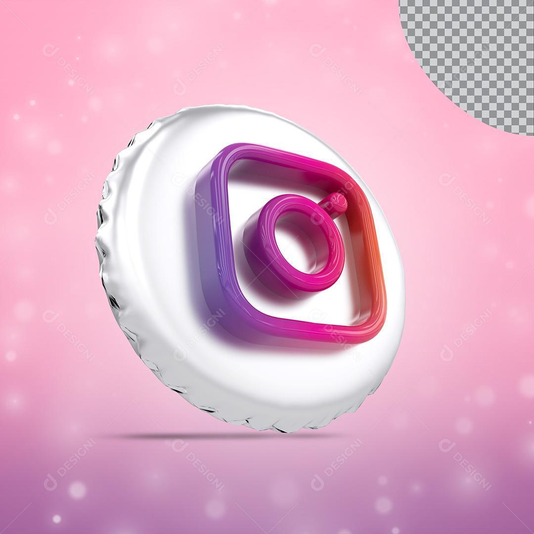 Tampa de garrafa com ícone do Instagram Elemento 3D para composição PSD