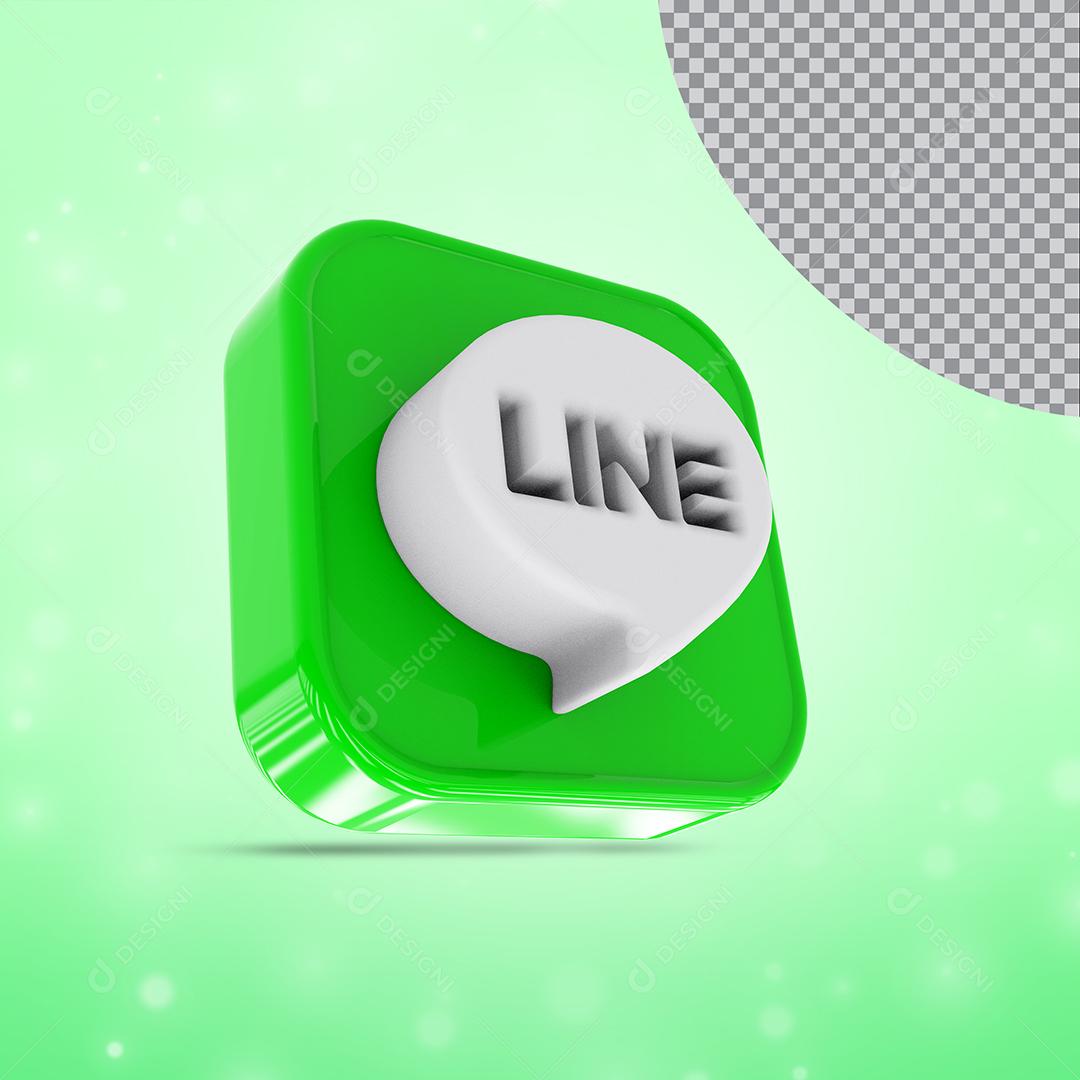 Line Verde Ícone 3D  Para Composição PSD