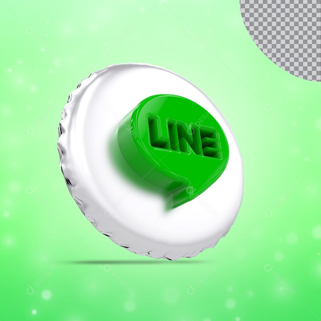 Tampa de garrafa com ícone do Line Elemento 3D para composição PSD