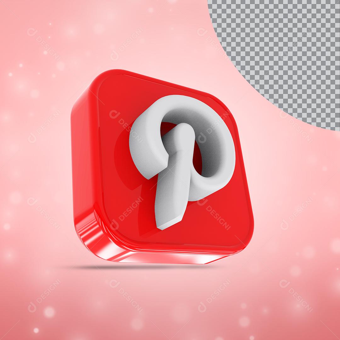 Pinterest Elemento 3D Para Composição PSD