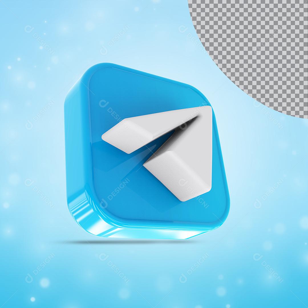 Telegram Elemento 3D Para Composição PSD