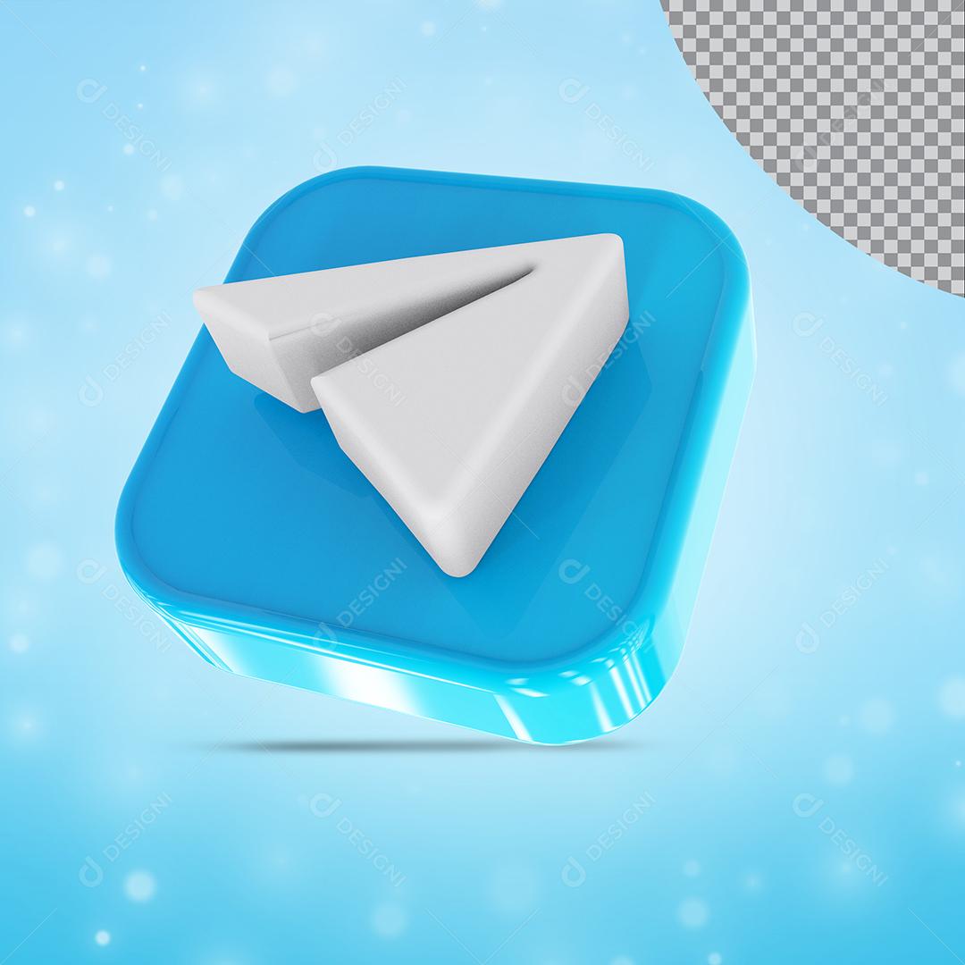 Telegram Elemento 3D Para Composição PSD