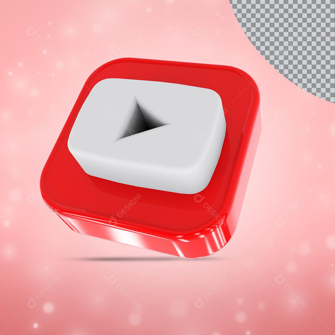 Elemento 3D Youtube Para Composição PSD