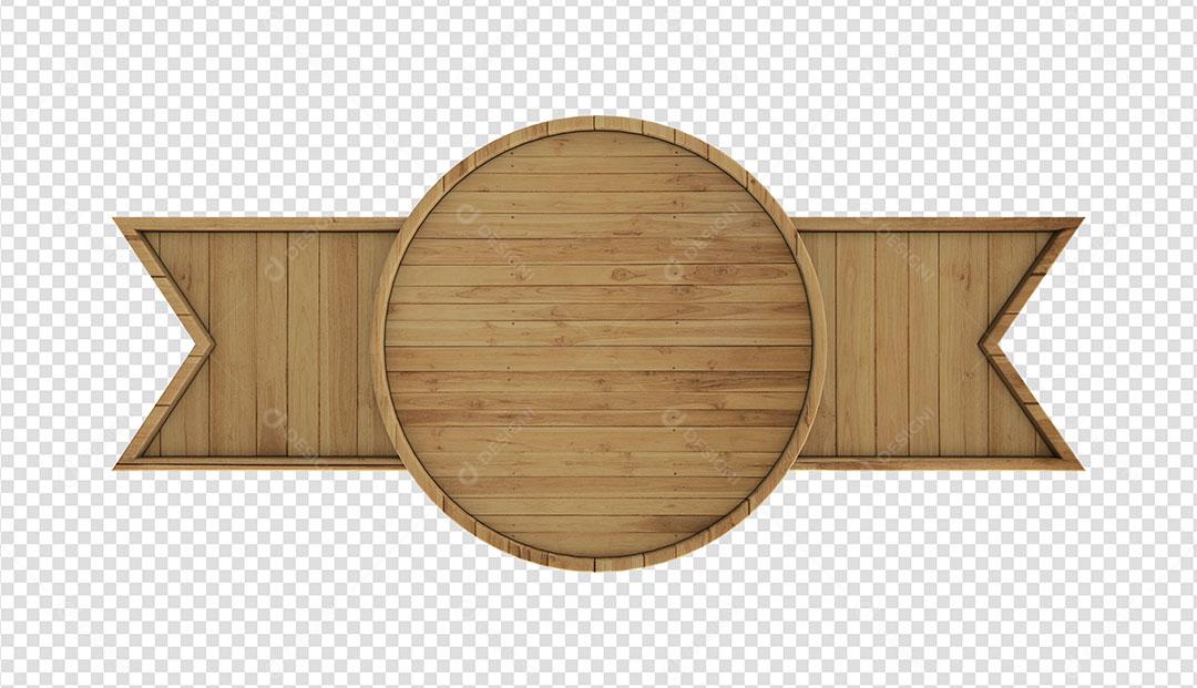 Placa de Madeira 3D Elemento Para Composição PSD