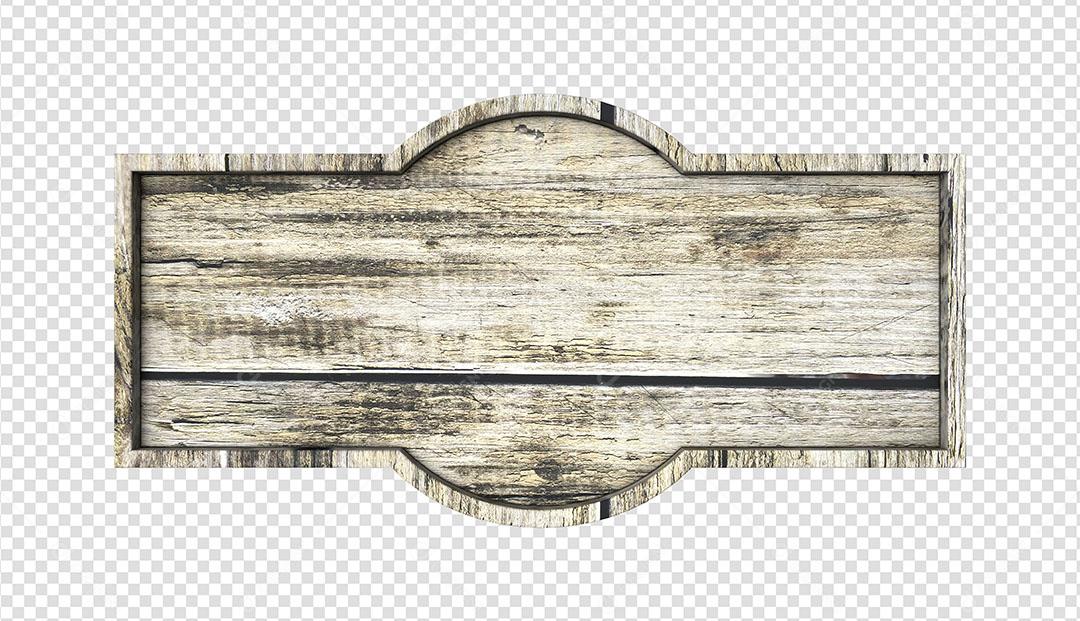 Placa de Madeira Elemento 3D Para Composição PSD