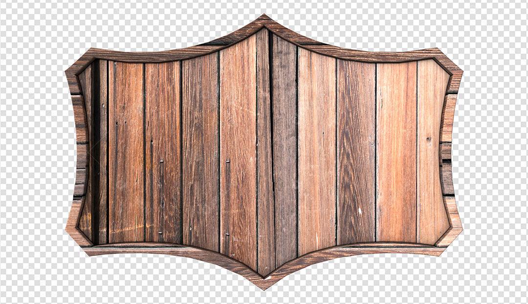 Placa de Madeira 3D Elemento Para Composição PSD