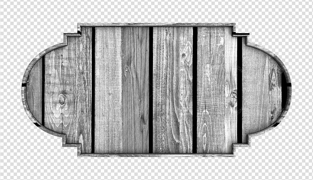 Placa de Madeira cinza 3D Elemento Para Composição PSD