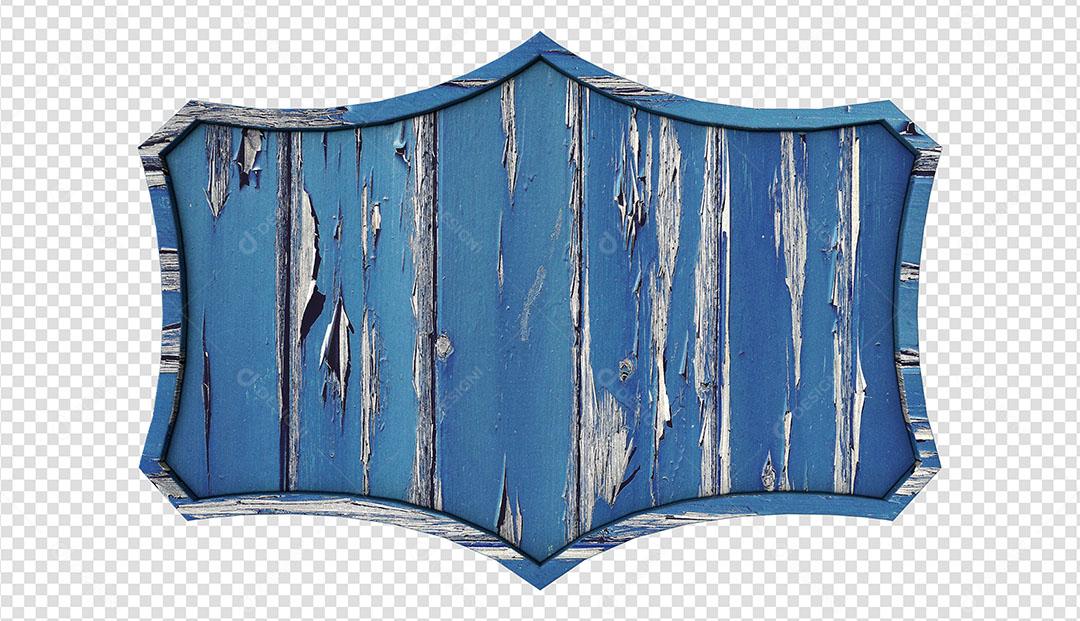 3D Blue Wooden Board Element For Compositing PSD