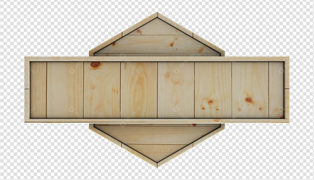 Placa de Madeira Elemento 3D Para Composição PSD